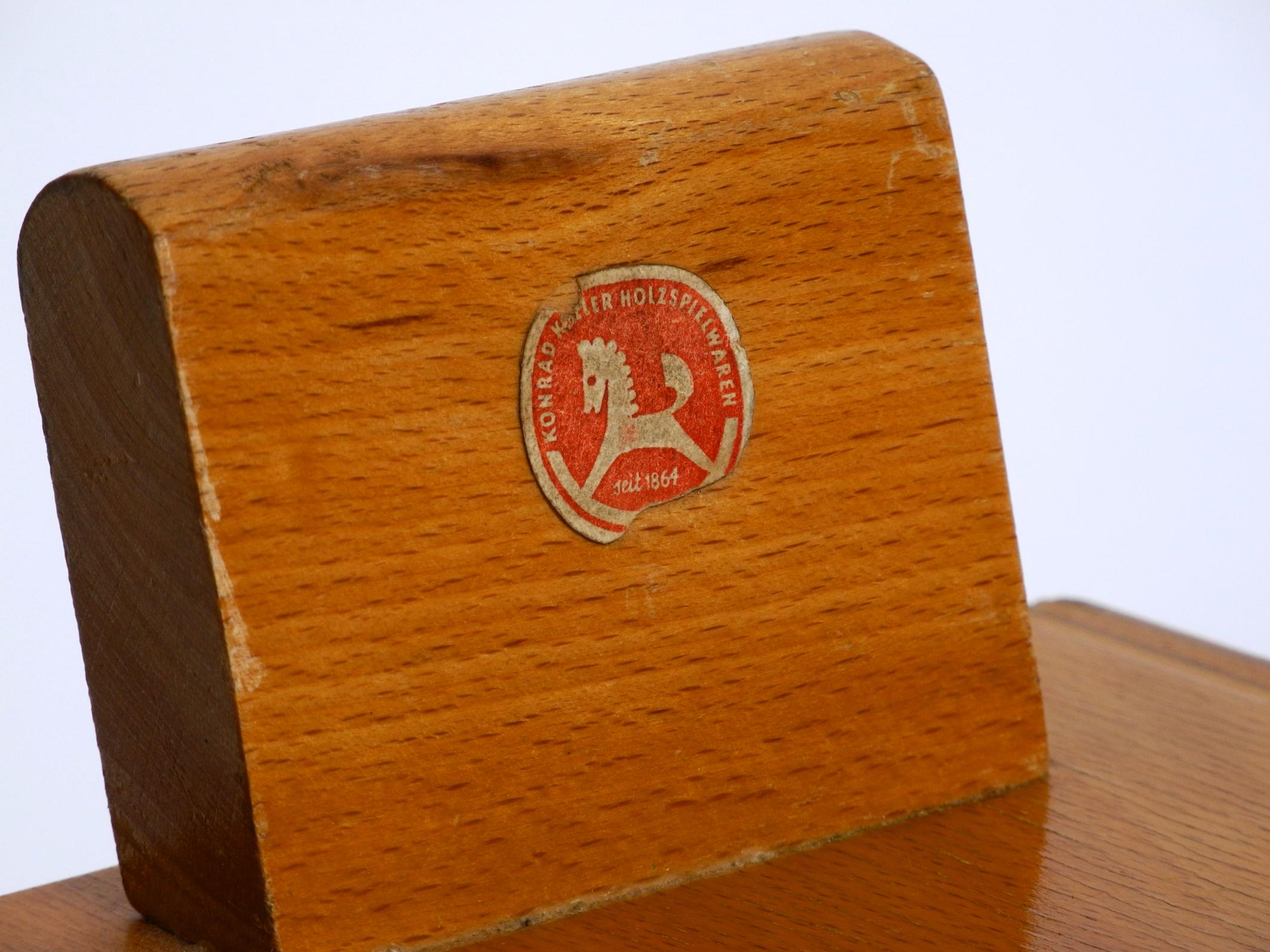 Mid-20th Century Original 1960s Baby Toddler Vehicle Wooden Dog Made of Plywood by Konrad Keller