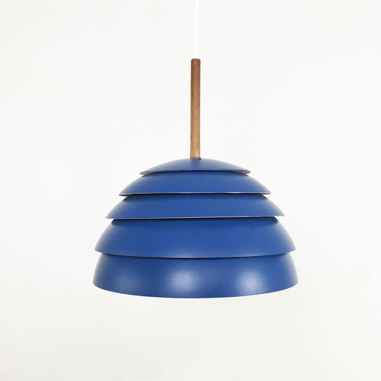 Scandinavian Modern Original 1960s Blue Pendant Light by Hans-Agne Jakobsson, Markaryd, Sweden