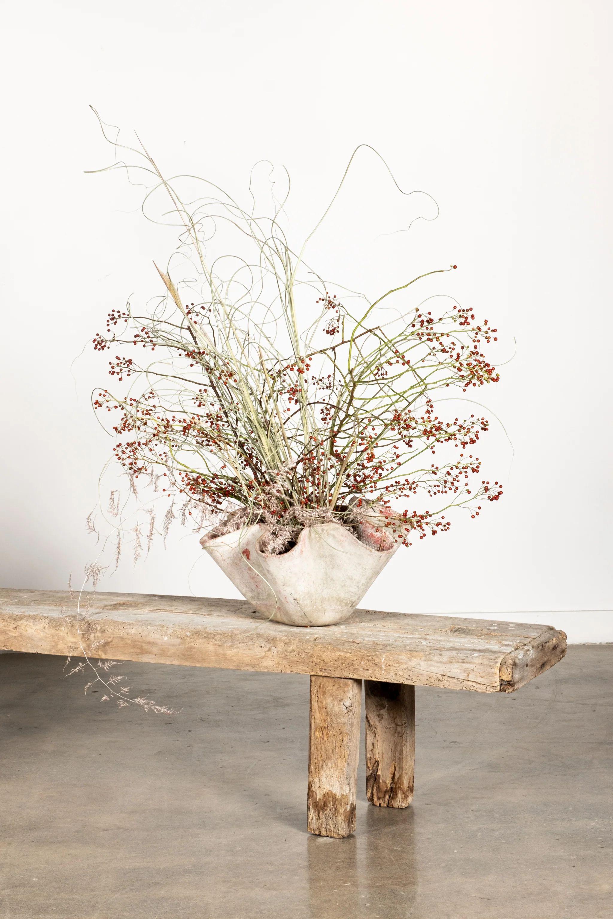 Concrete Original 1960s Clamshell Planter by Willy Guhl