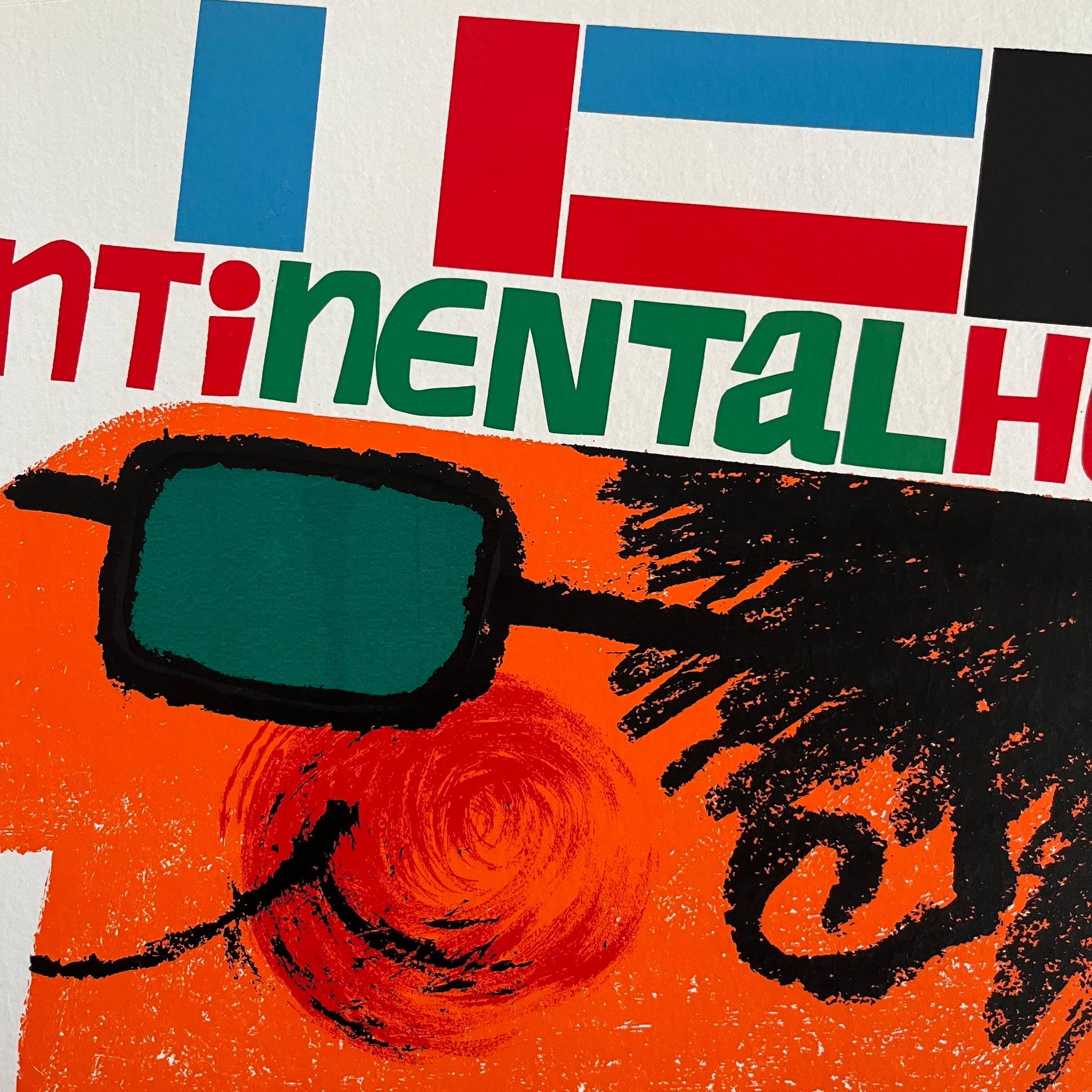 Mid-Century Modern Original 1960's Continental Travel Poster For Sale