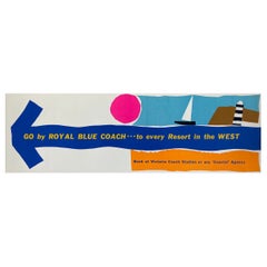 Original 1960’s Devon and Cornwall British Travel Panel Coach Poster