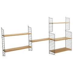 Used Original 1960s Elm String Wall Unit, Nisse Strinning for String Design AB Sweden