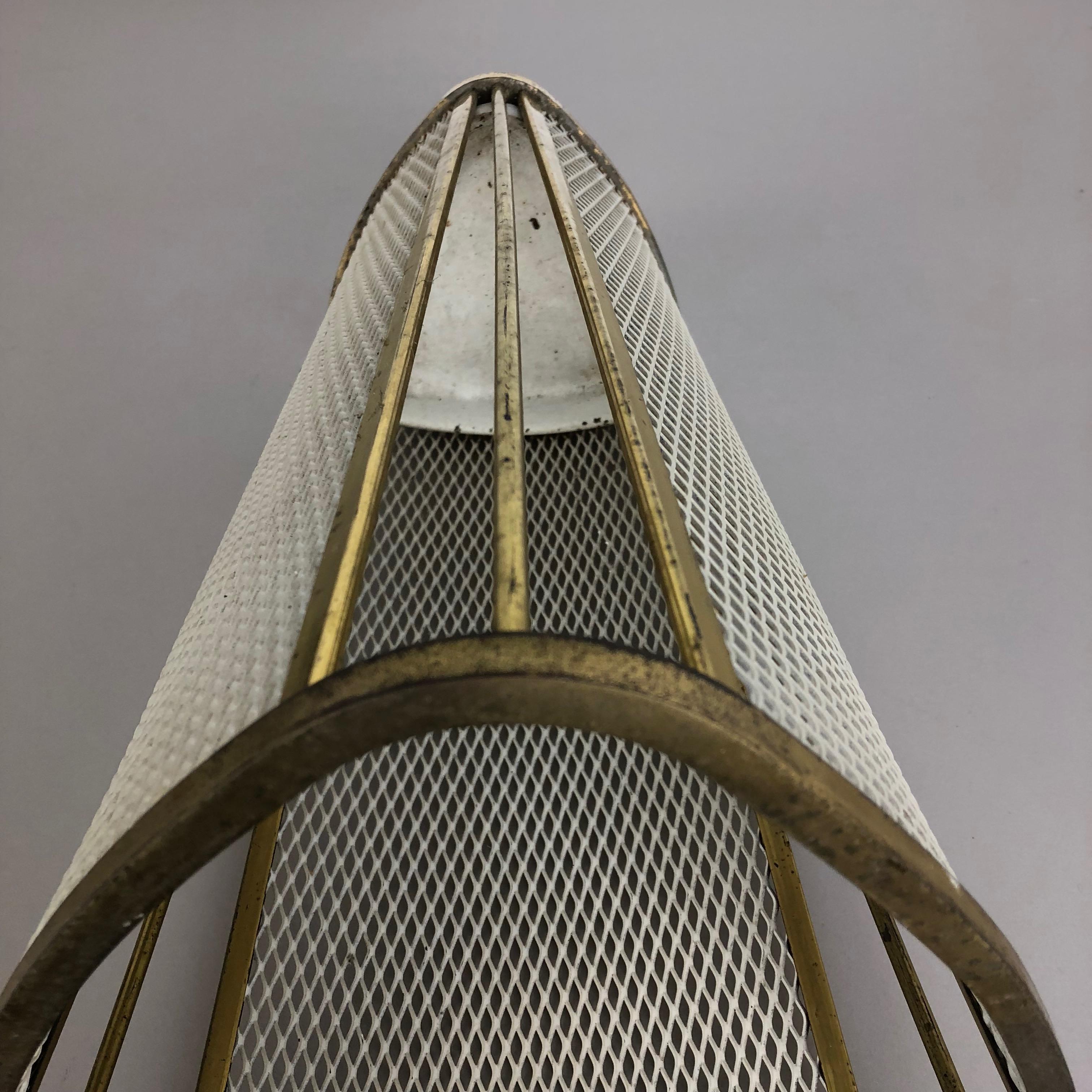 Original 1960s French Mategot Style Brass Umbrella Stand, Mid-Century Modern 6