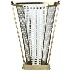 Original 1960s French Matégot Style Brass Umbrella Stand, Mid-Century Modern