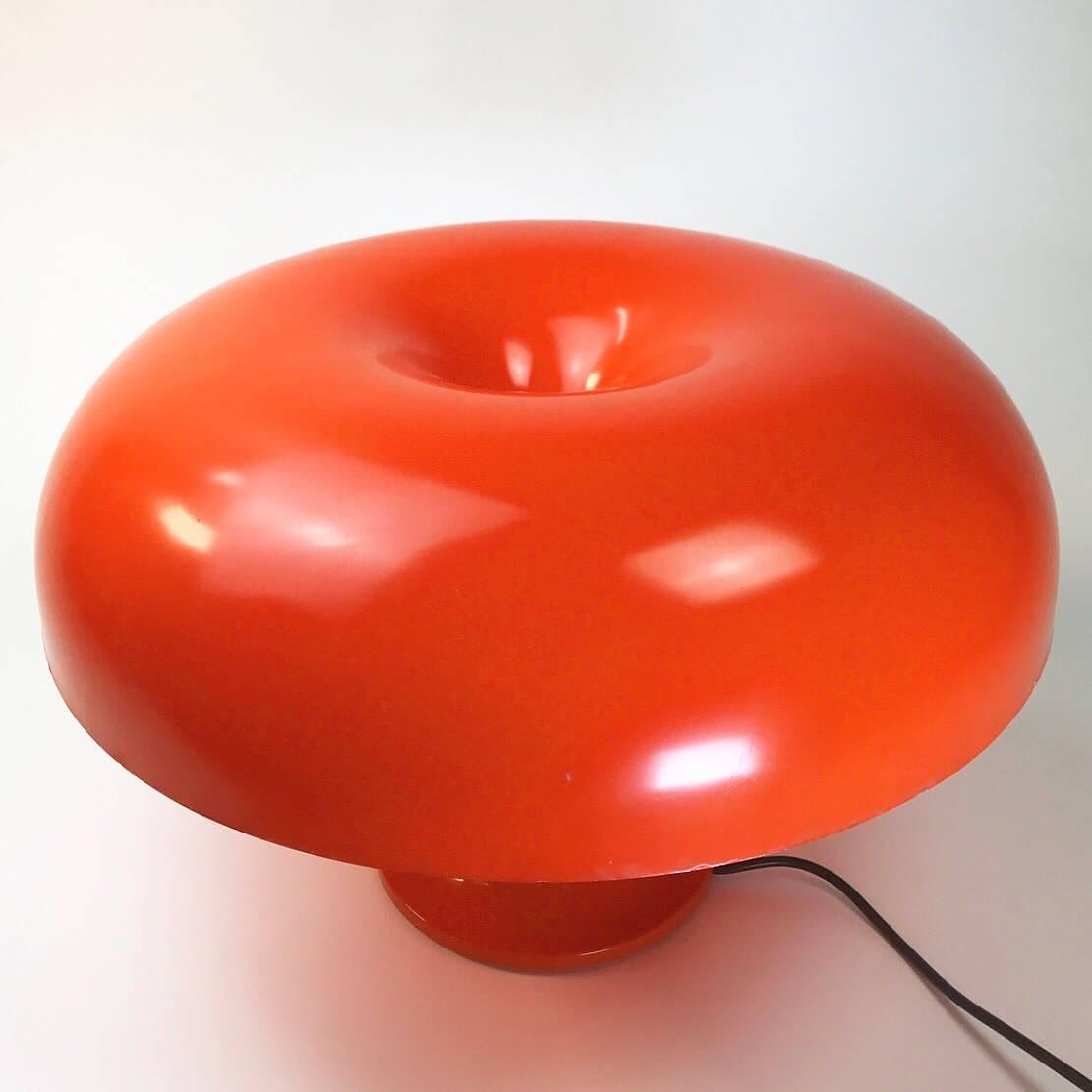 Mid-Century Modern Original 1960s Giancarlo Mattioli Table Lamp in Orange Fiberglass by Artemide