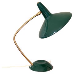 Original 1960s Green & Brass Metal Desk Lamp Made by Cosack, Germany