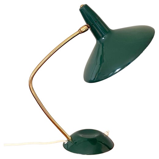 Original 1960s Green and Brass Metal Desk Lamp Made by Cosack, Germany at  1stDibs