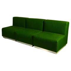 Original 1960s Italian Green four piece  Modular Sofa