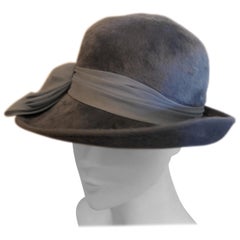 Original 1960s Jaunty Pale Blue Fedora Style Hat 