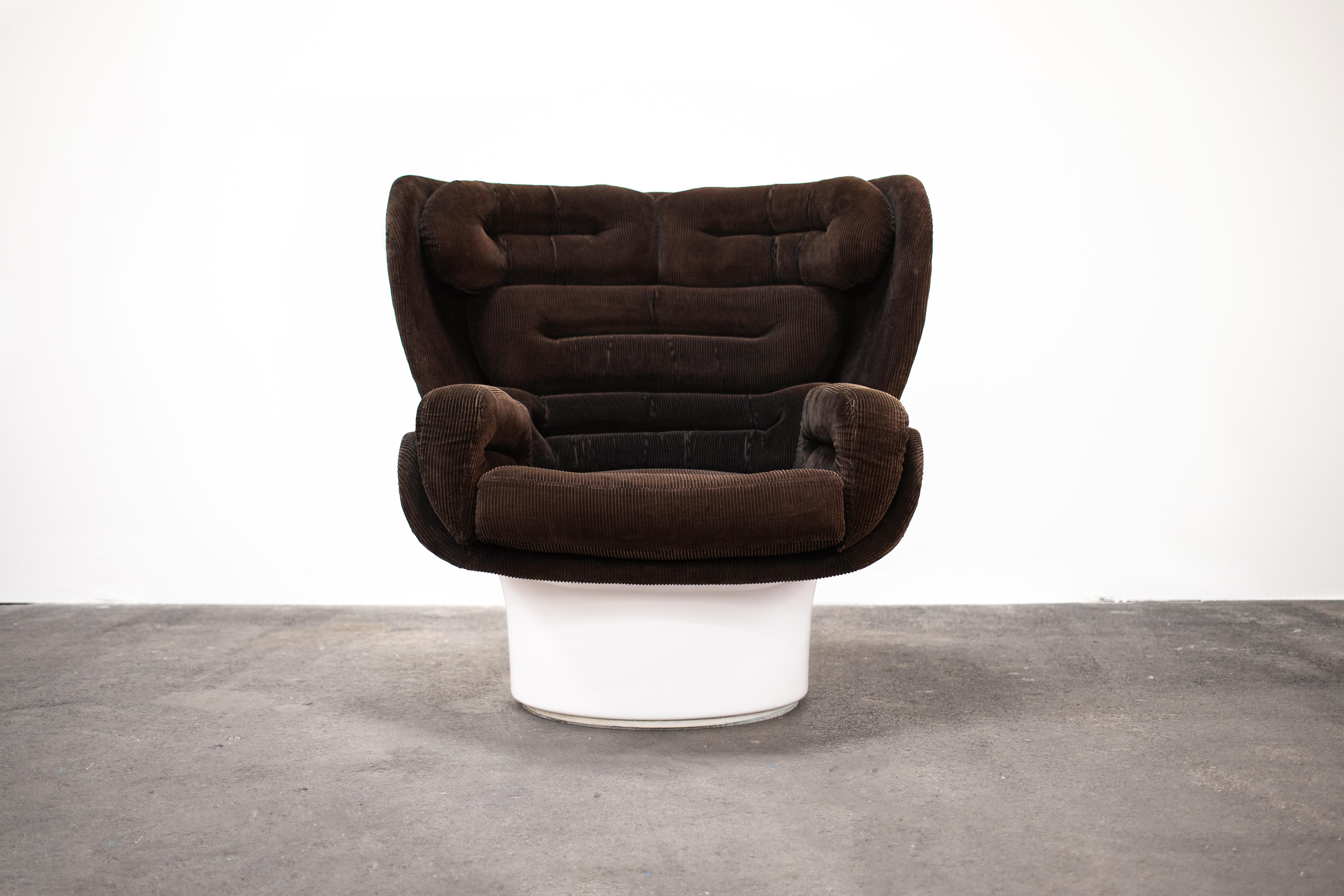 Mid-Century Modern Original 1960s Joe Colombo Elda Lounge Chair for Comfort, Italy