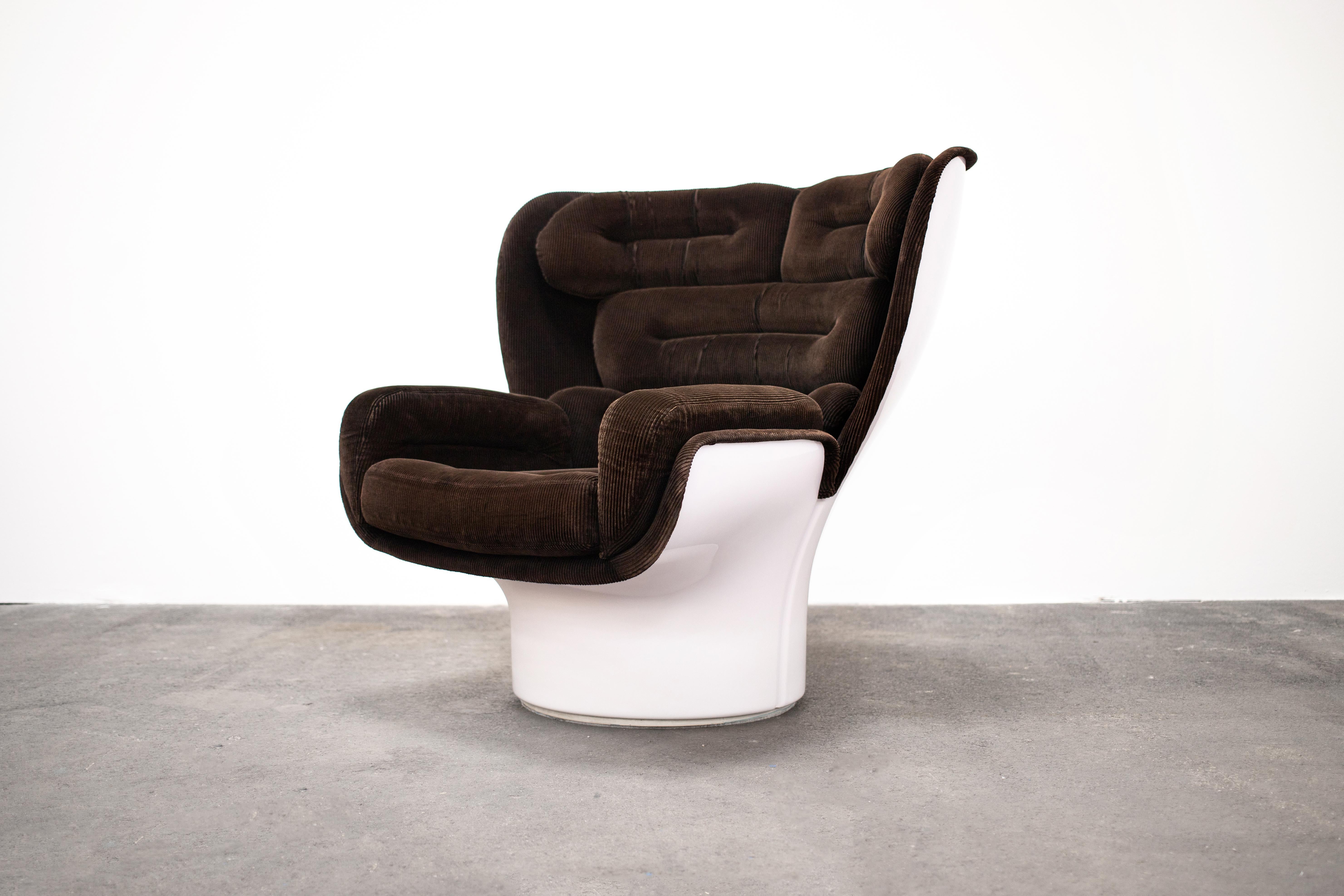 Italian Original 1960s Joe Colombo Elda Lounge Chair for Comfort, Italy