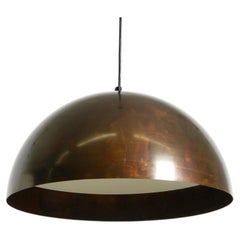 Original 1960s Large Space Age Pendant Lamp with Copper Shade by Beisl Leuchten