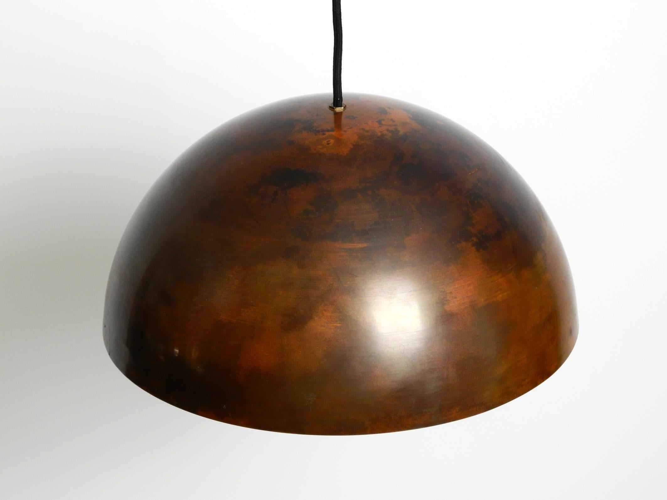 Mid-20th Century Original 1960s large Space Age pendant lamp with copper shade in mint condition