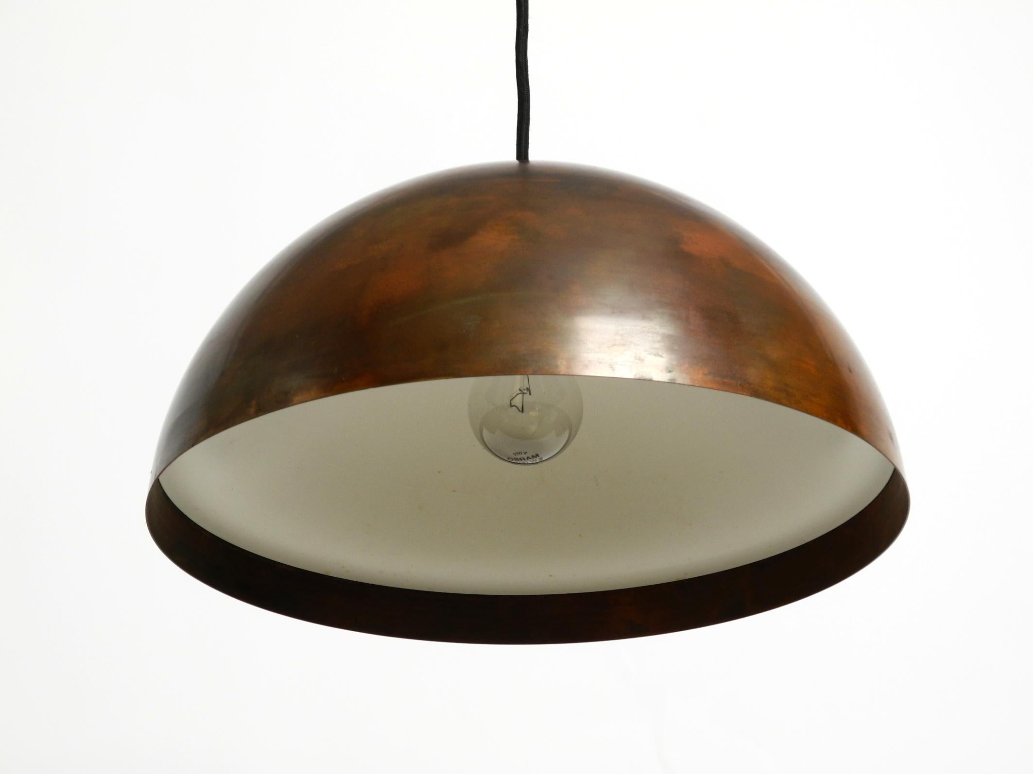Metal Original 1960s large Space Age pendant lamp with copper shade in mint condition