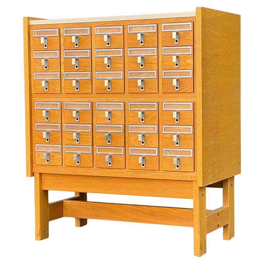Original 1960s New Jersey Library Apothecary File Cabinet Dresser