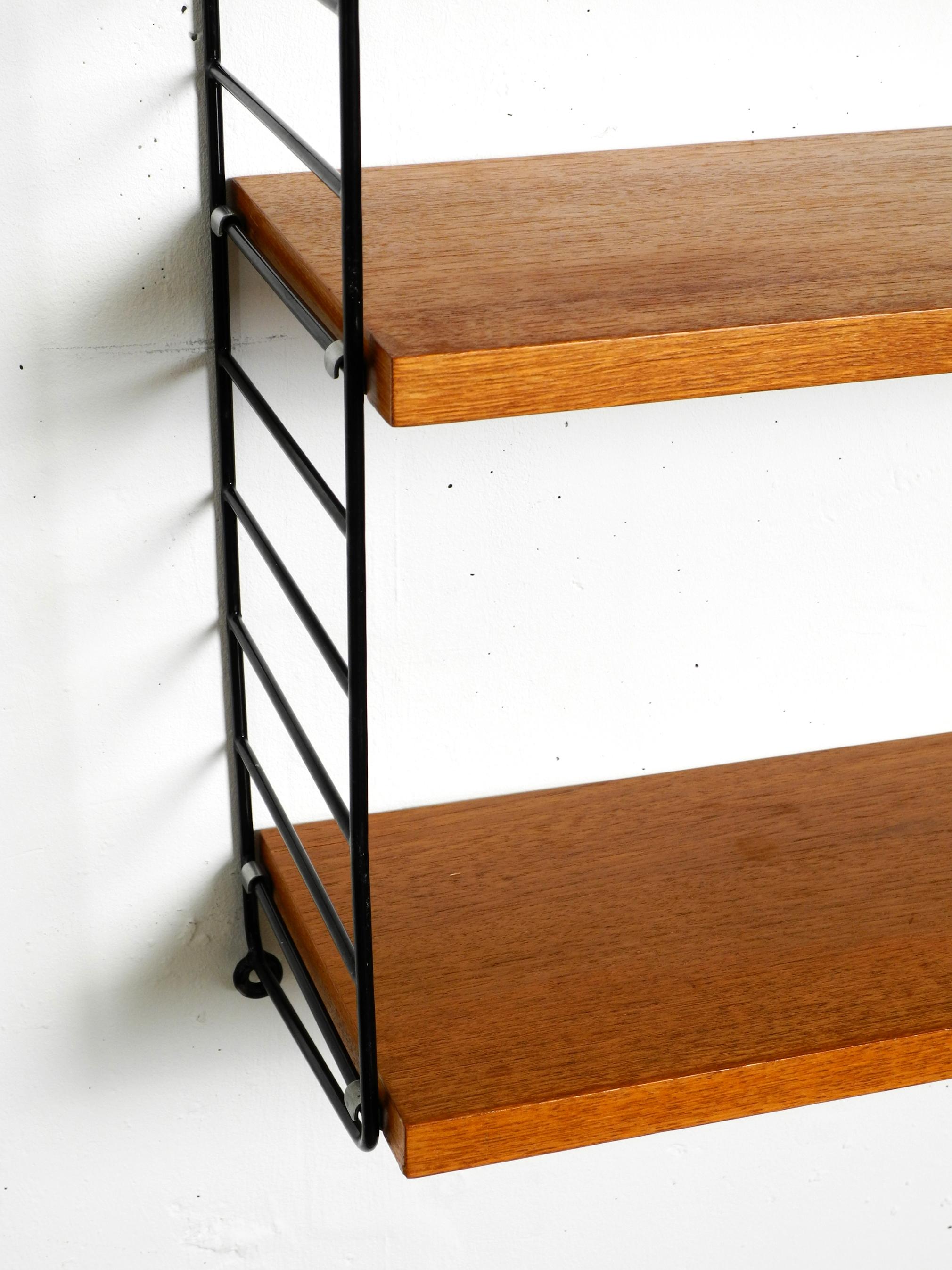 Original 1960s Nisse Strinning Teak String Shelf with Sliding Glass