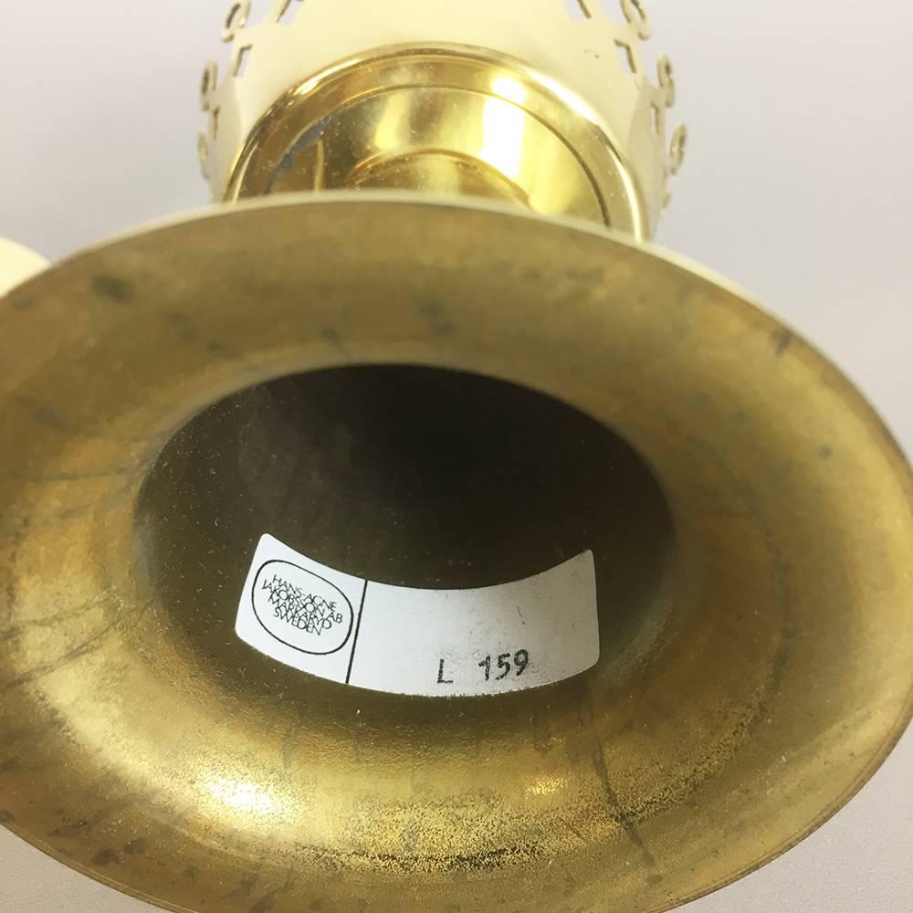 Mid-Century Modern Original 1960s Nos Brass Candleholder Made by Hans-Agne Jakobsson AB, Sweden For Sale