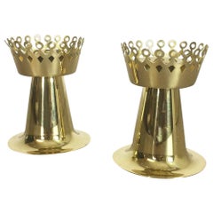 Portacandele in ottone Hans Brass originale degli anni '60 realizzato da Hans-Agne Jakobsson AB, Svezia