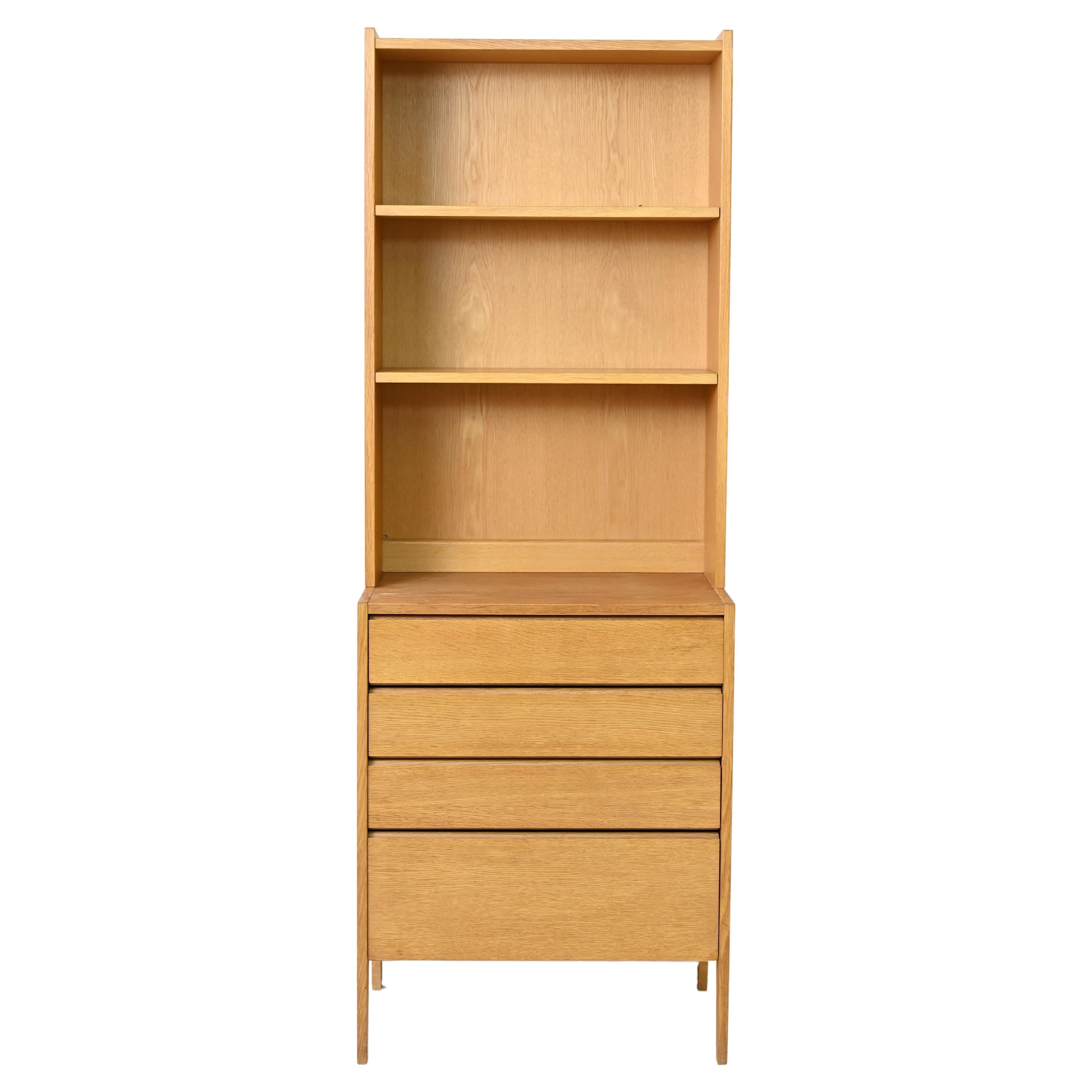 Original 1960s Oak Bookcase with Drawers