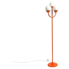Original 1960er orangefarbene Stehlampe im Space Age Design von Kaiser Leuchten