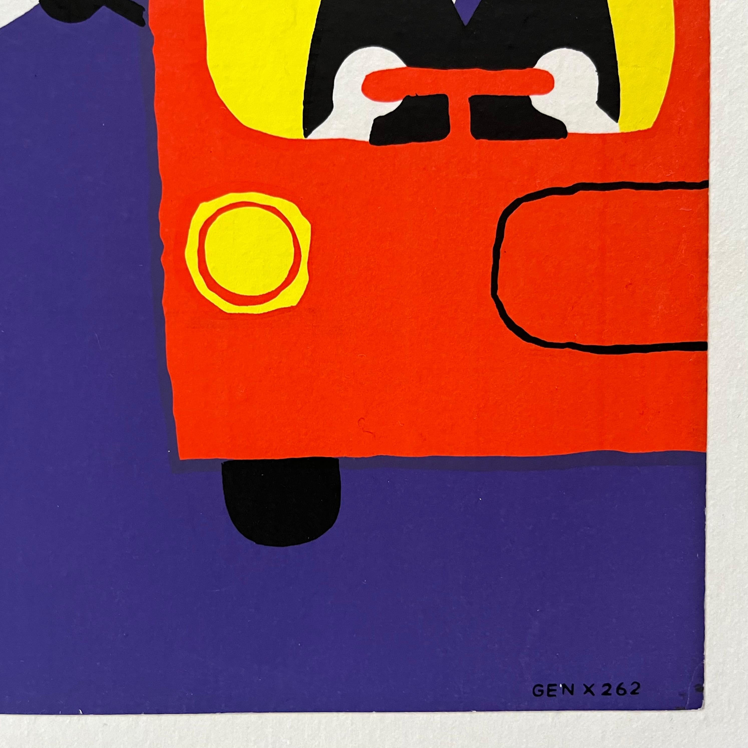 Mid-Century Modern Affiche originale d'autocar de voyage des années 1960 en vente