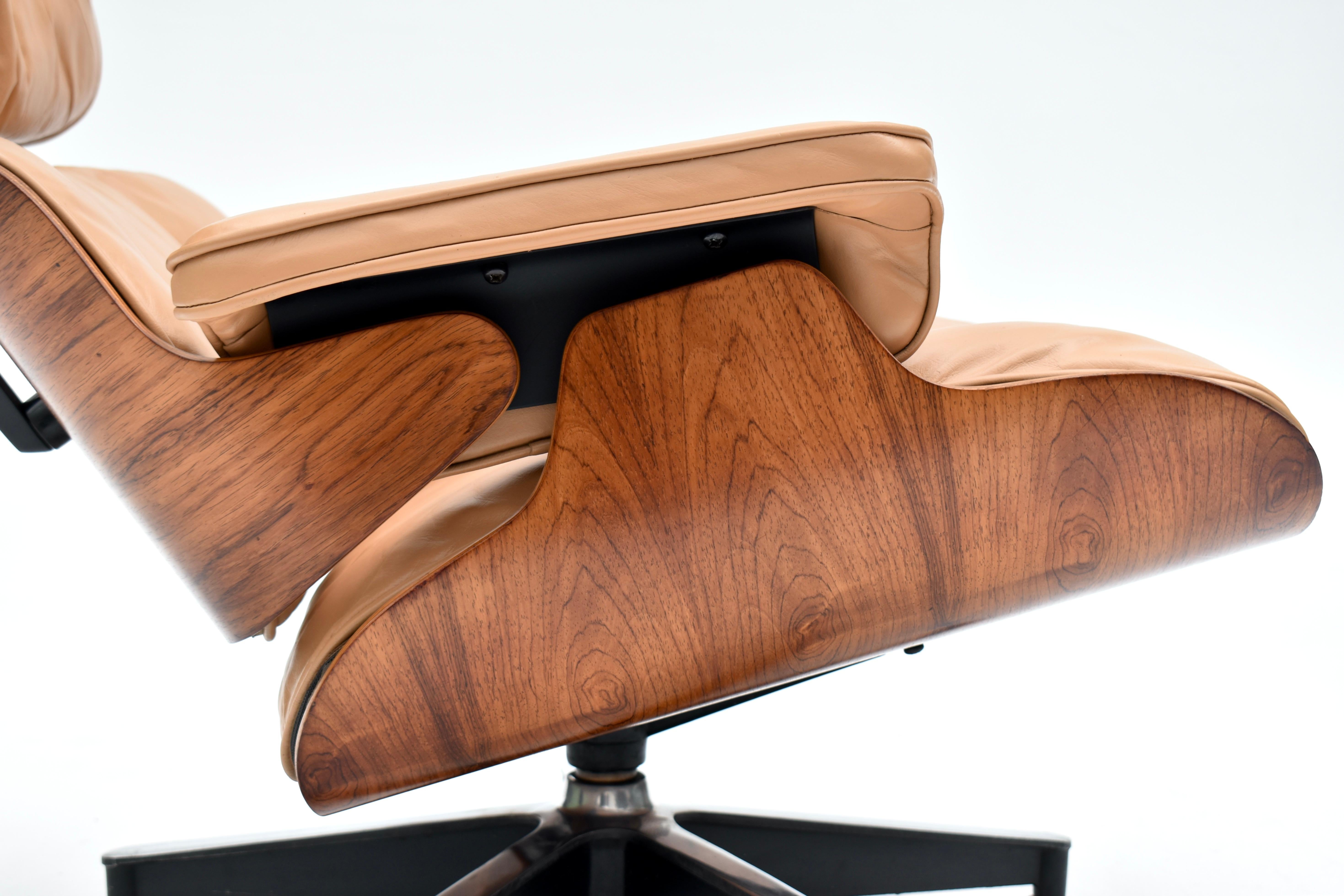 Pelle Sedia da salotto Eames originale di produzione anni '60 per Herman Miller in vendita