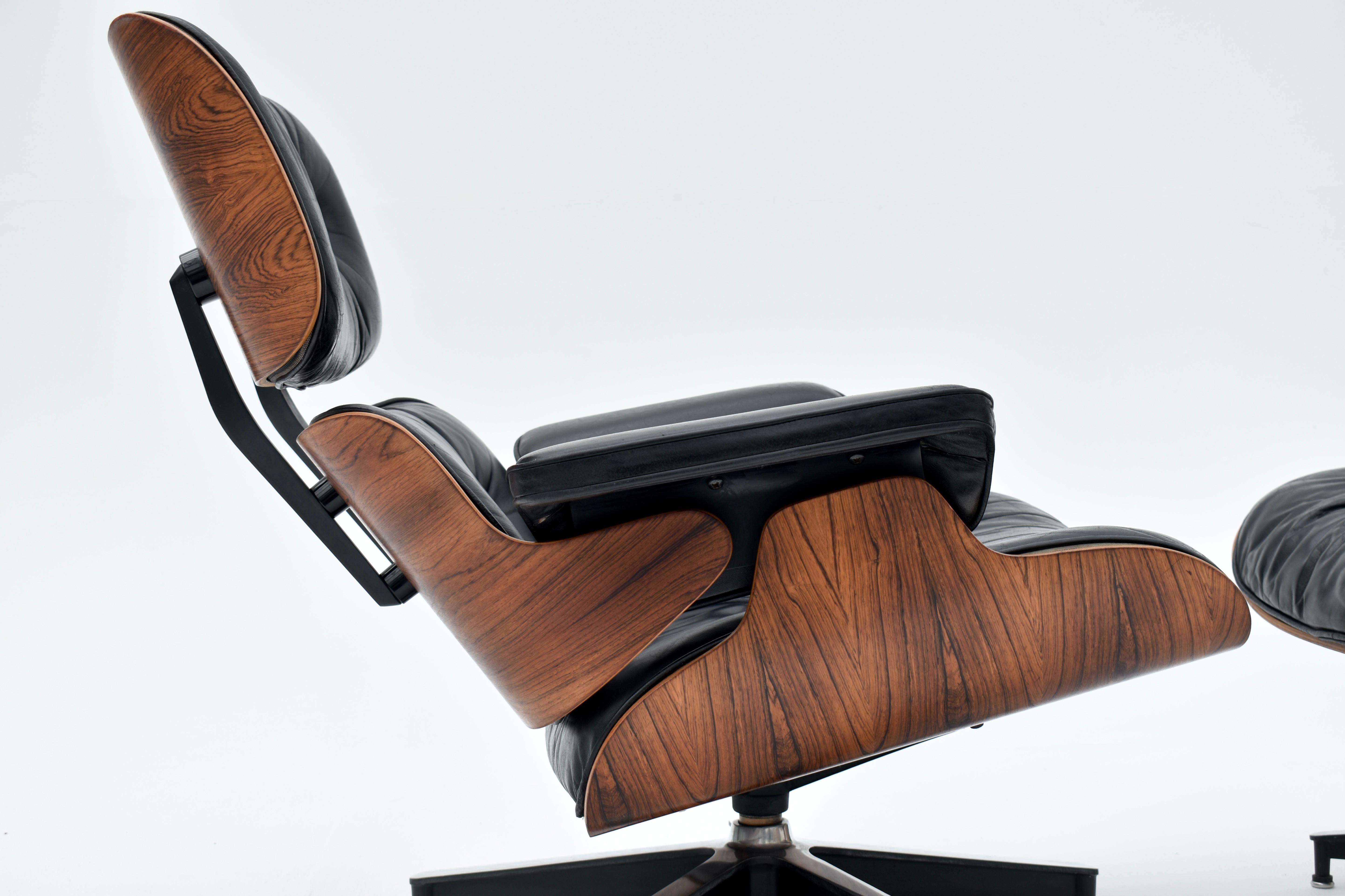 Eames Loungesessel & Ottomane für Herman Miller, Original Produktion 1960er Jahre im Angebot 5