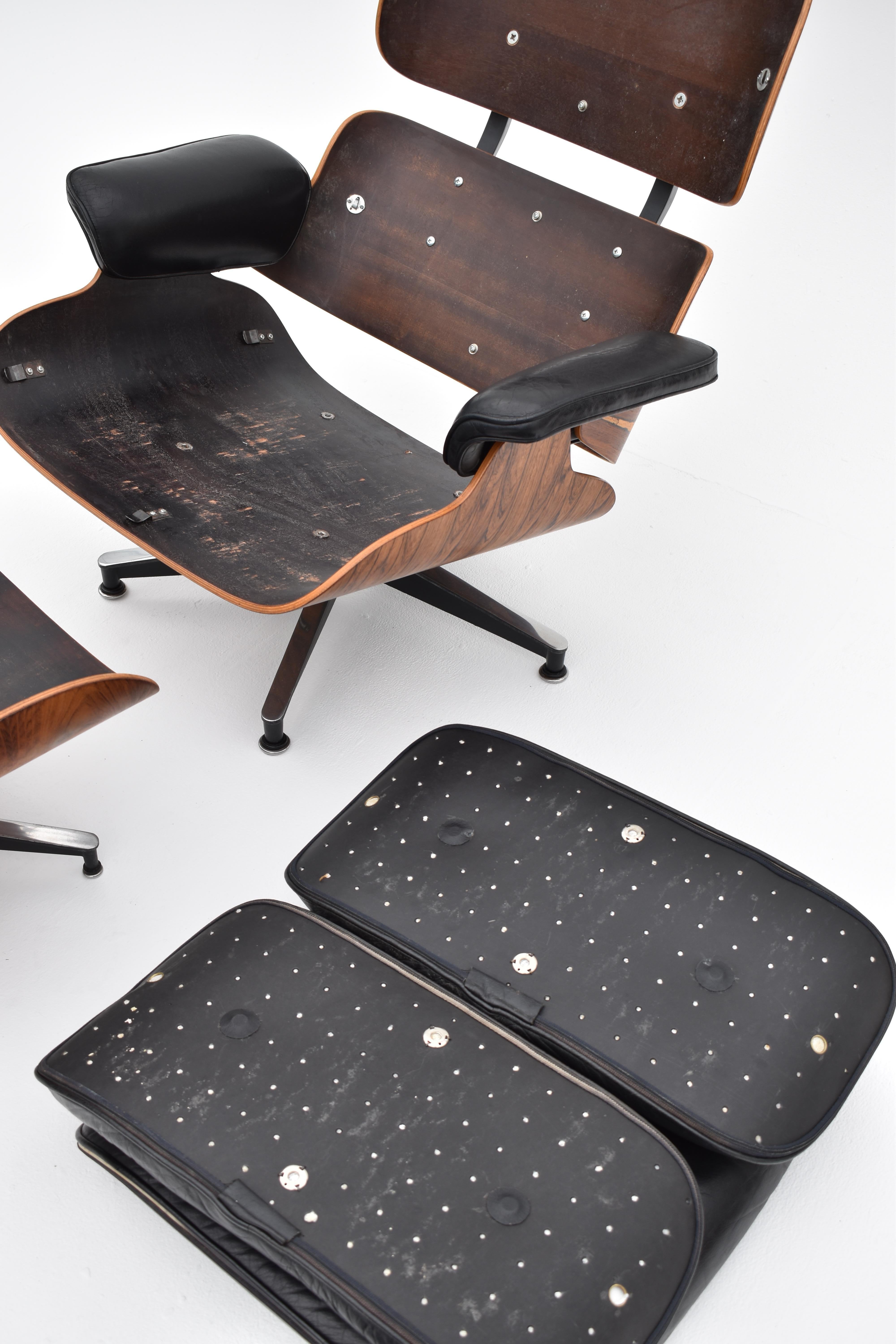 Chaise longue et pouf Eames d'origine des années 1960 pour Herman Miller en vente 9