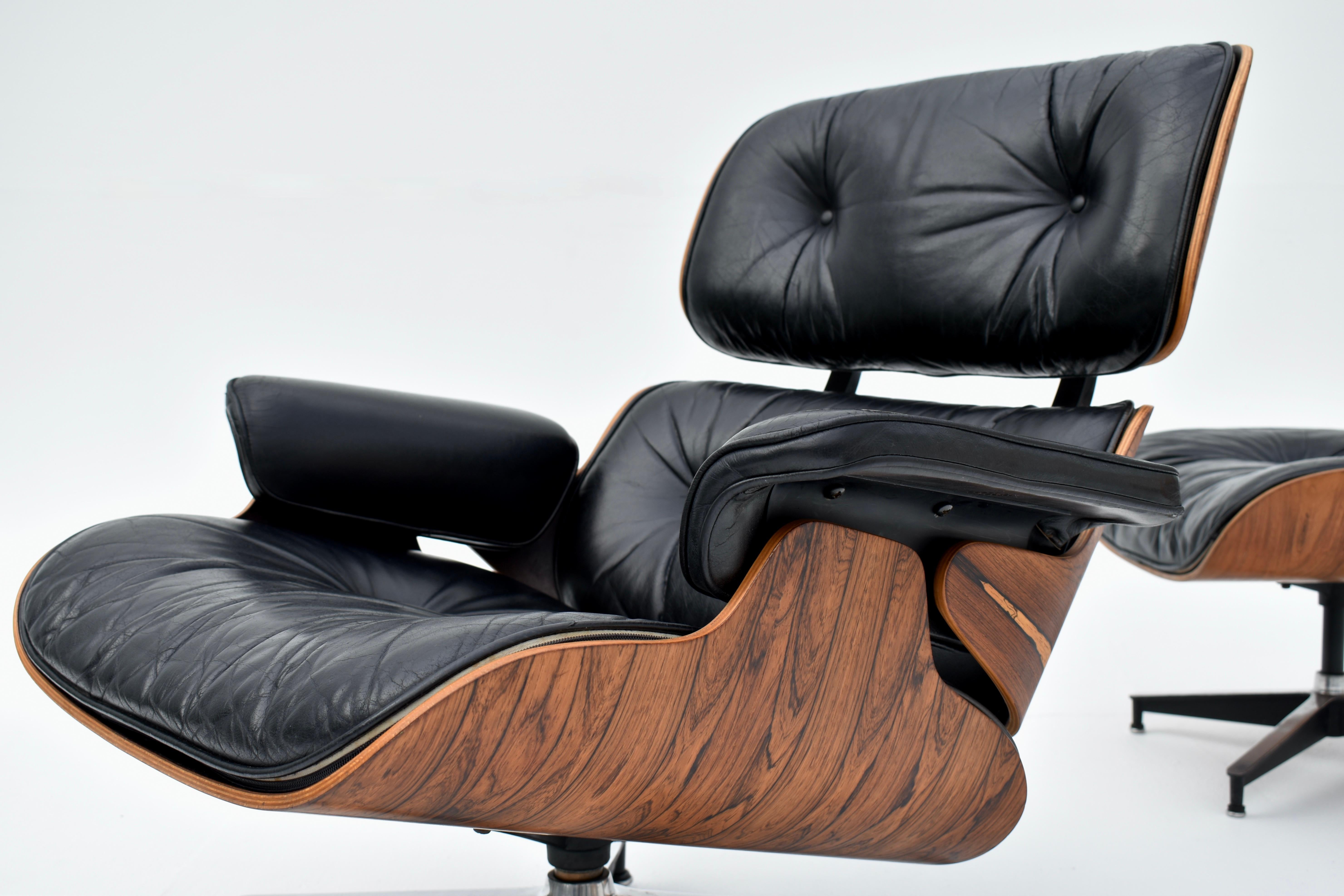 Britannique Chaise longue et pouf Eames d'origine des années 1960 pour Herman Miller en vente