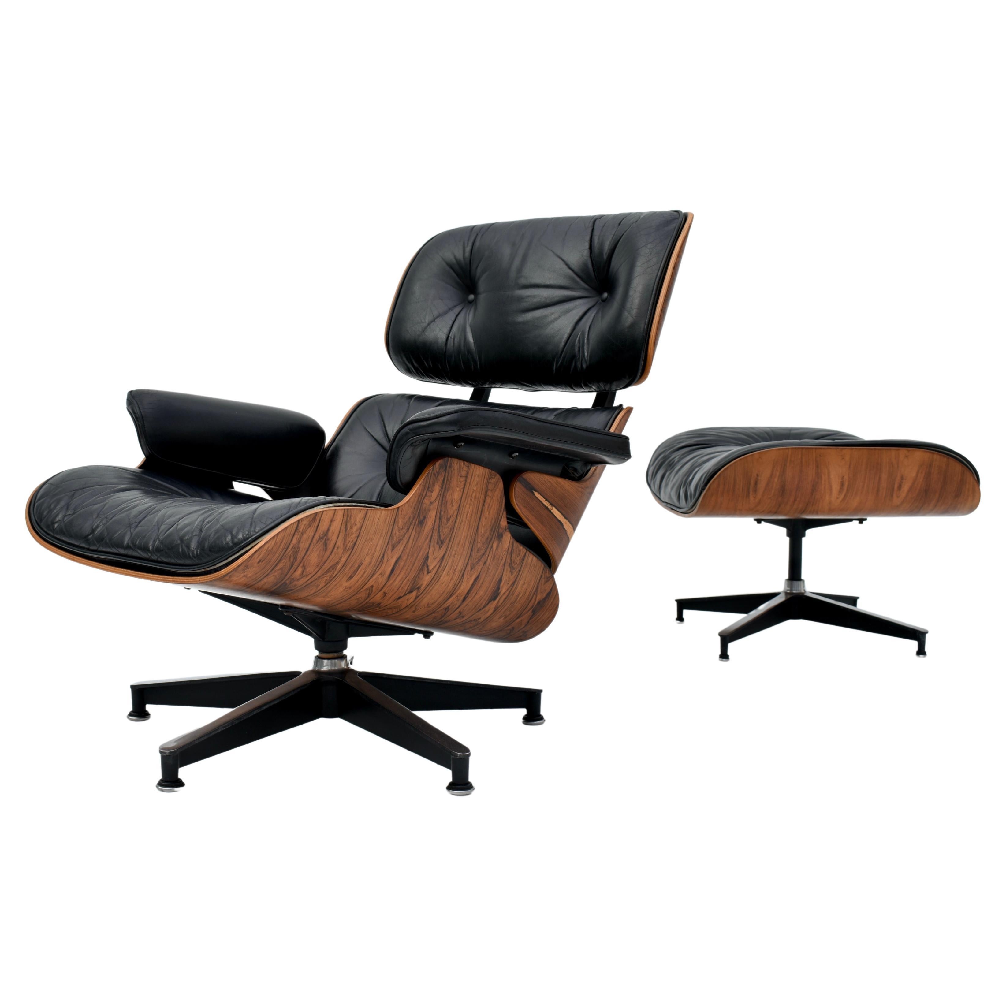 Original 1960's Production Eames Lounge Chair & Ottoman For Herman Miller