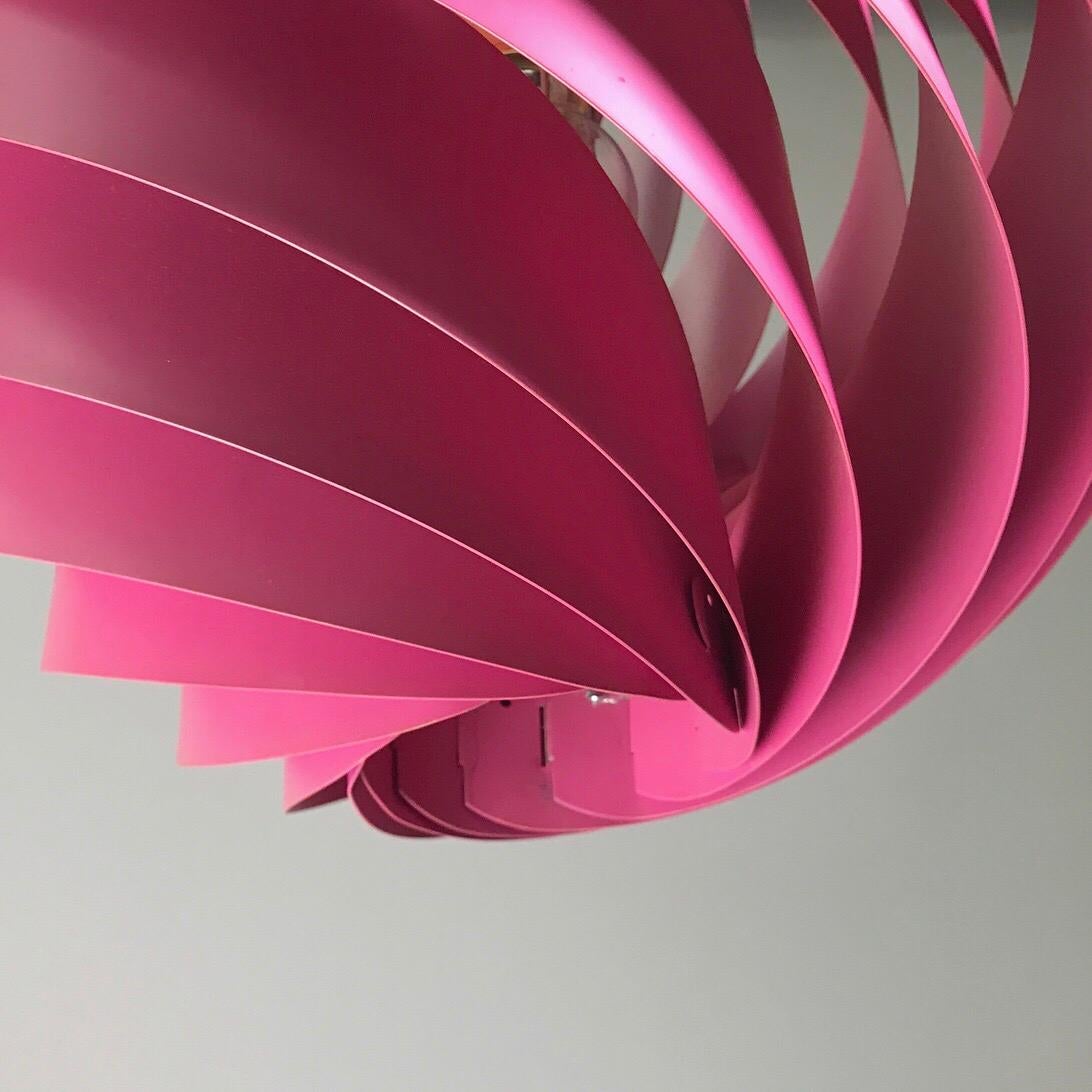Original 1960s Rare Pink Turbo Ceiling Light by Louis Weisdorf for Lyfa, Denmark 3