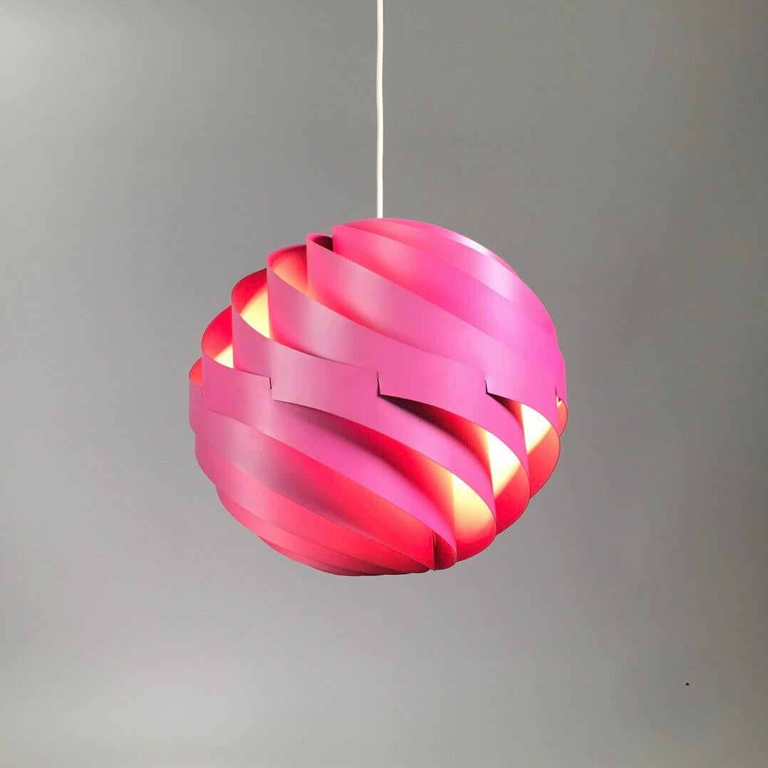 Scandinavian Modern Original 1960s Rare Pink Turbo Ceiling Light by Louis Weisdorf for Lyfa, Denmark