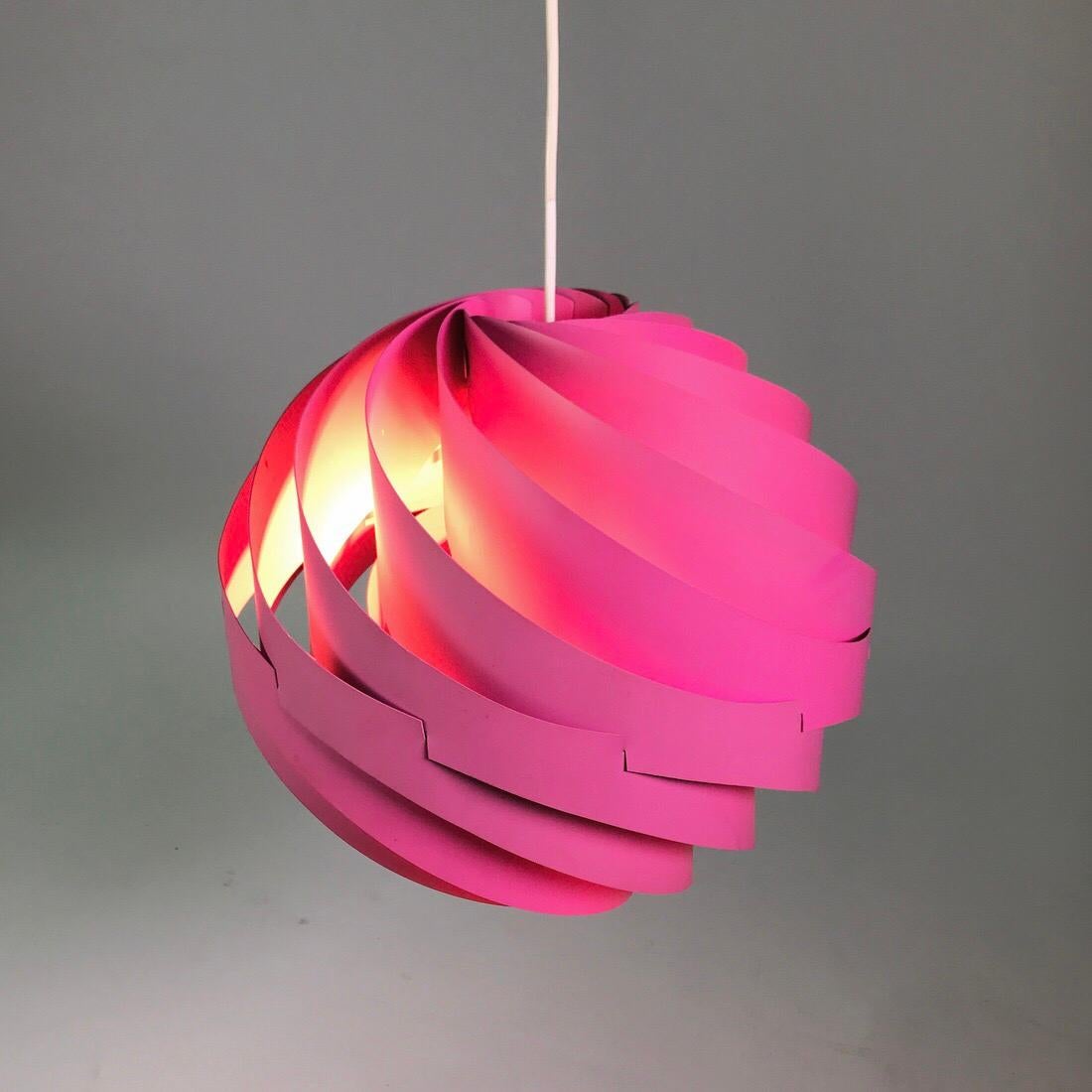 Danish Original 1960s Rare Pink Turbo Ceiling Light by Louis Weisdorf for Lyfa, Denmark