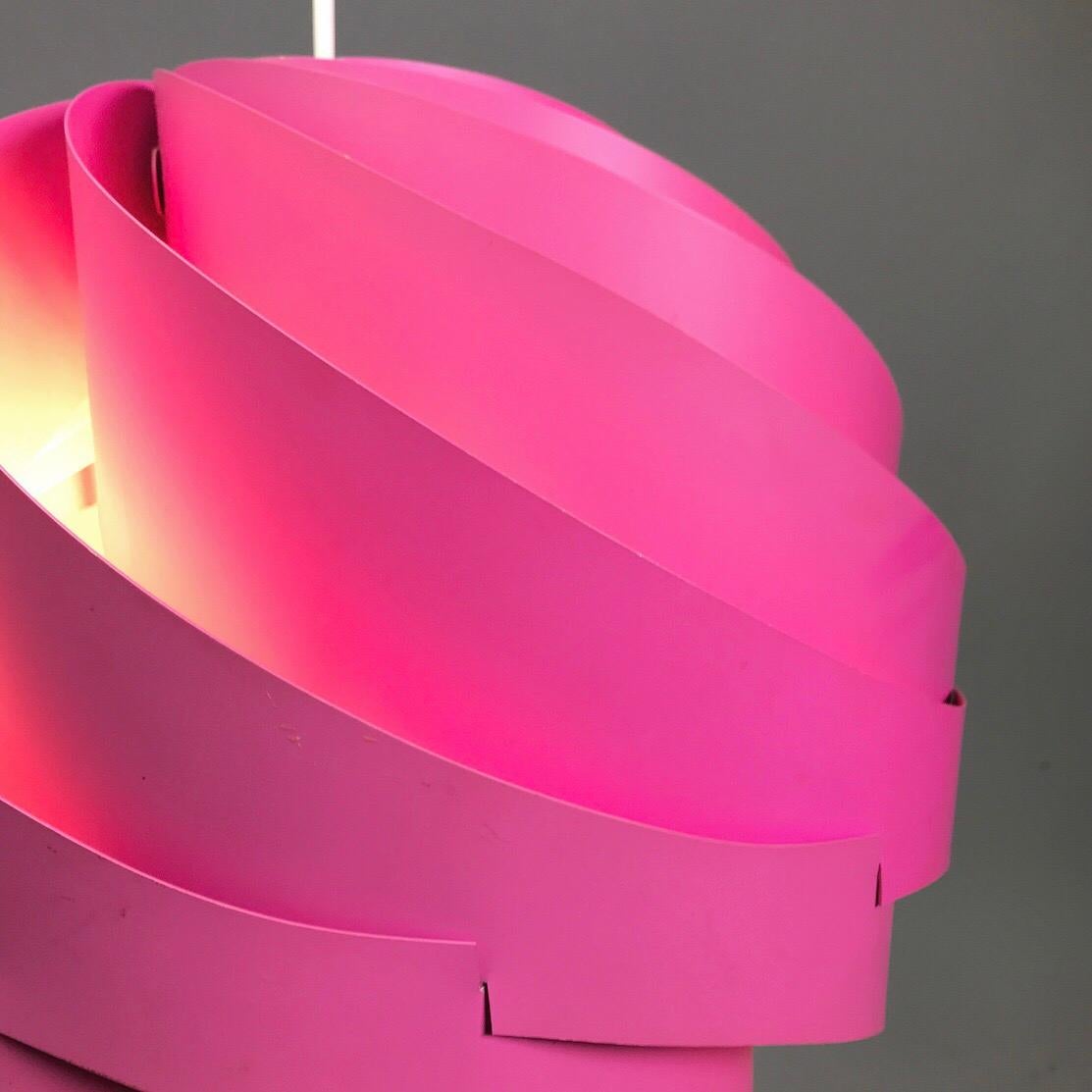 Original 1960s Rare Pink Turbo Ceiling Light by Louis Weisdorf for Lyfa, Denmark In Good Condition In Haderslev, DK