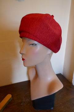 Original 1960s Red Pill Box Beret,