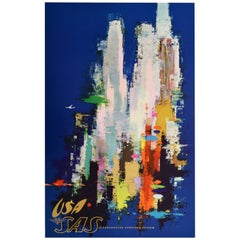 Original 1960’s Sas Usa Travel Poster, Otto Nielsen