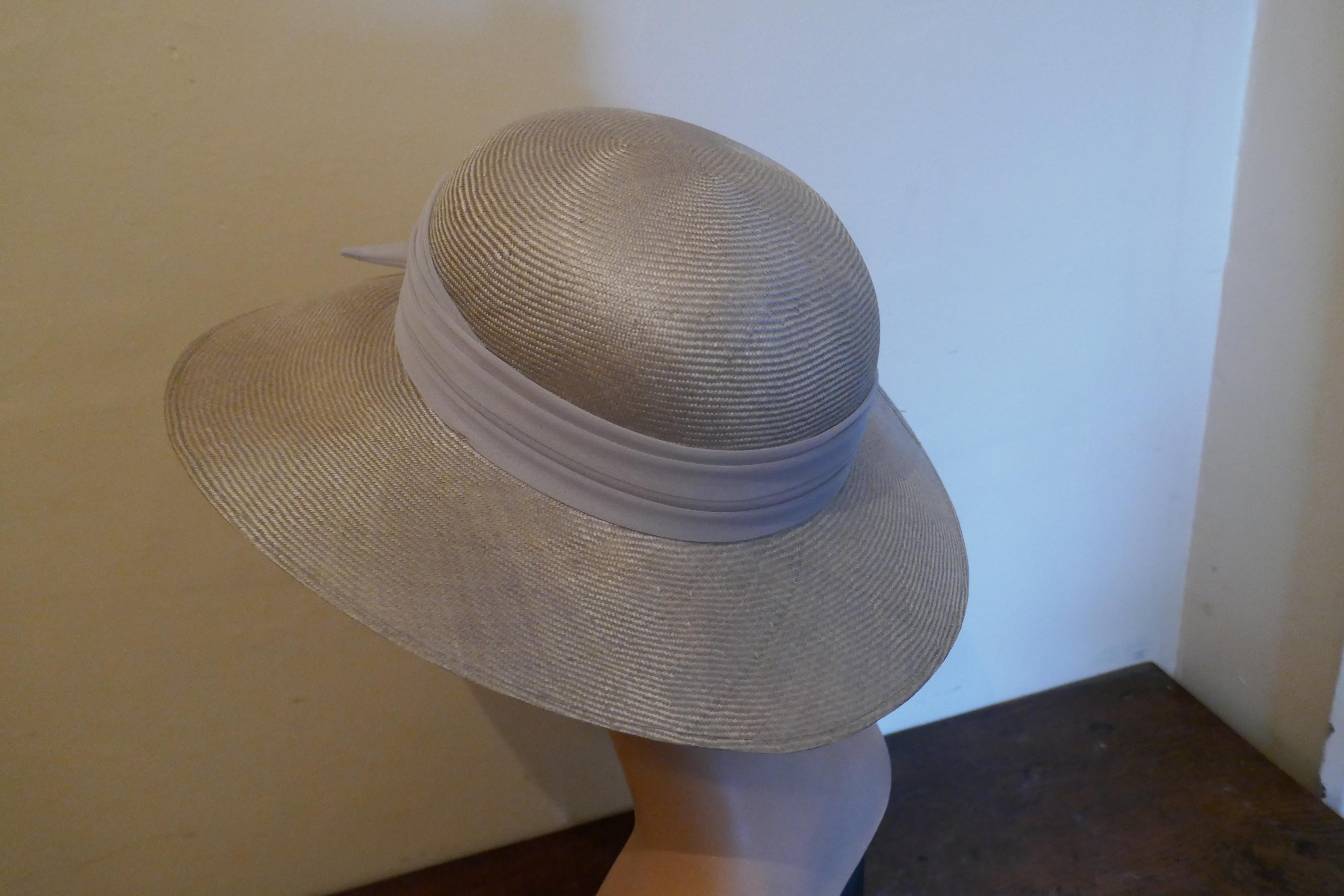 Women's Original 1960s Straw Style Hat, Garden Party Chic