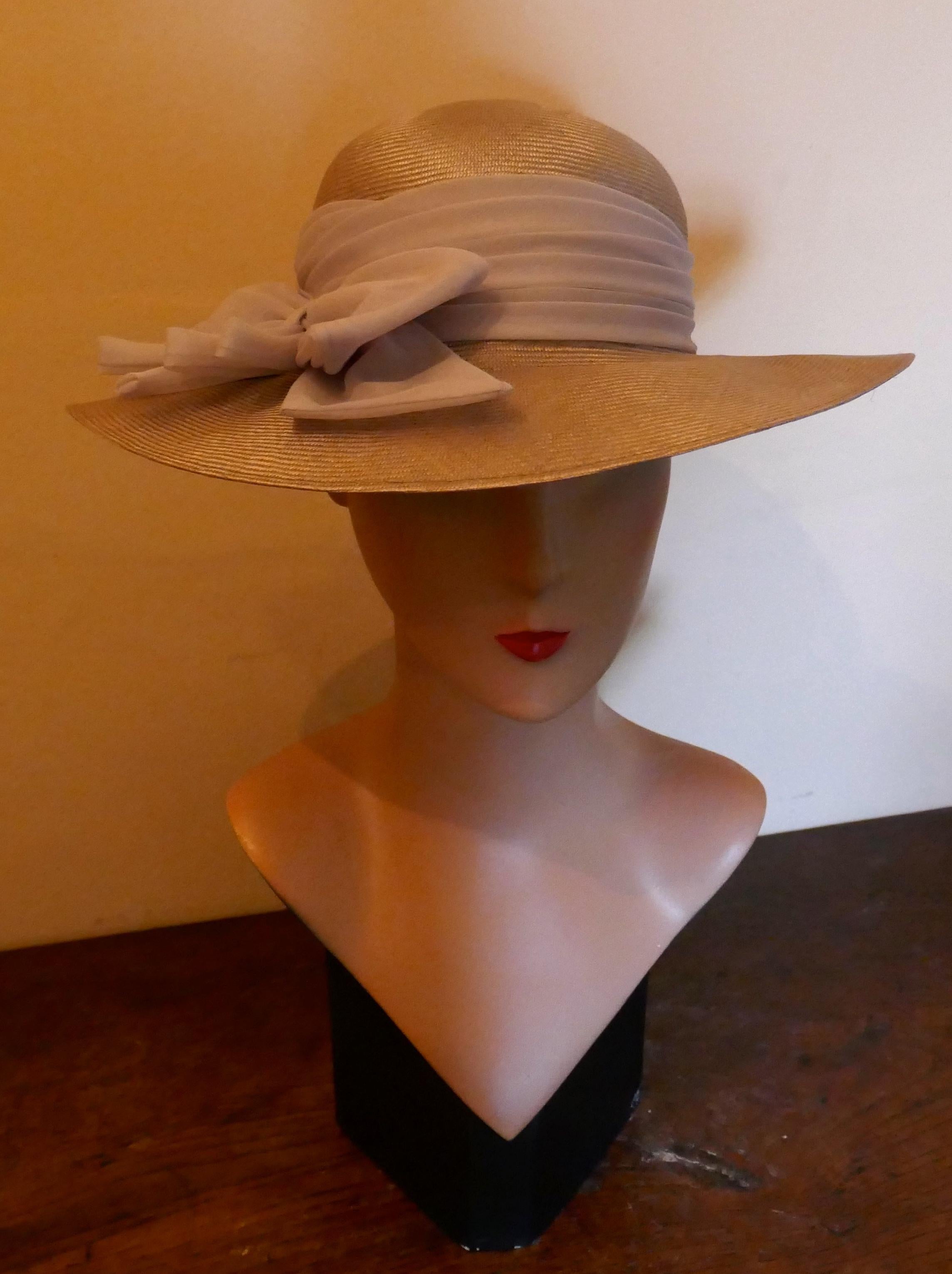 Original 1960s Straw Style Hat, Garden Party Chic 2