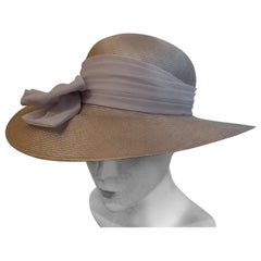 Original 1960s Straw Style Hat, Garden Party Chic