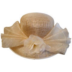 Original 1960s Straw Style Hat, Wimbledon, Garden Party