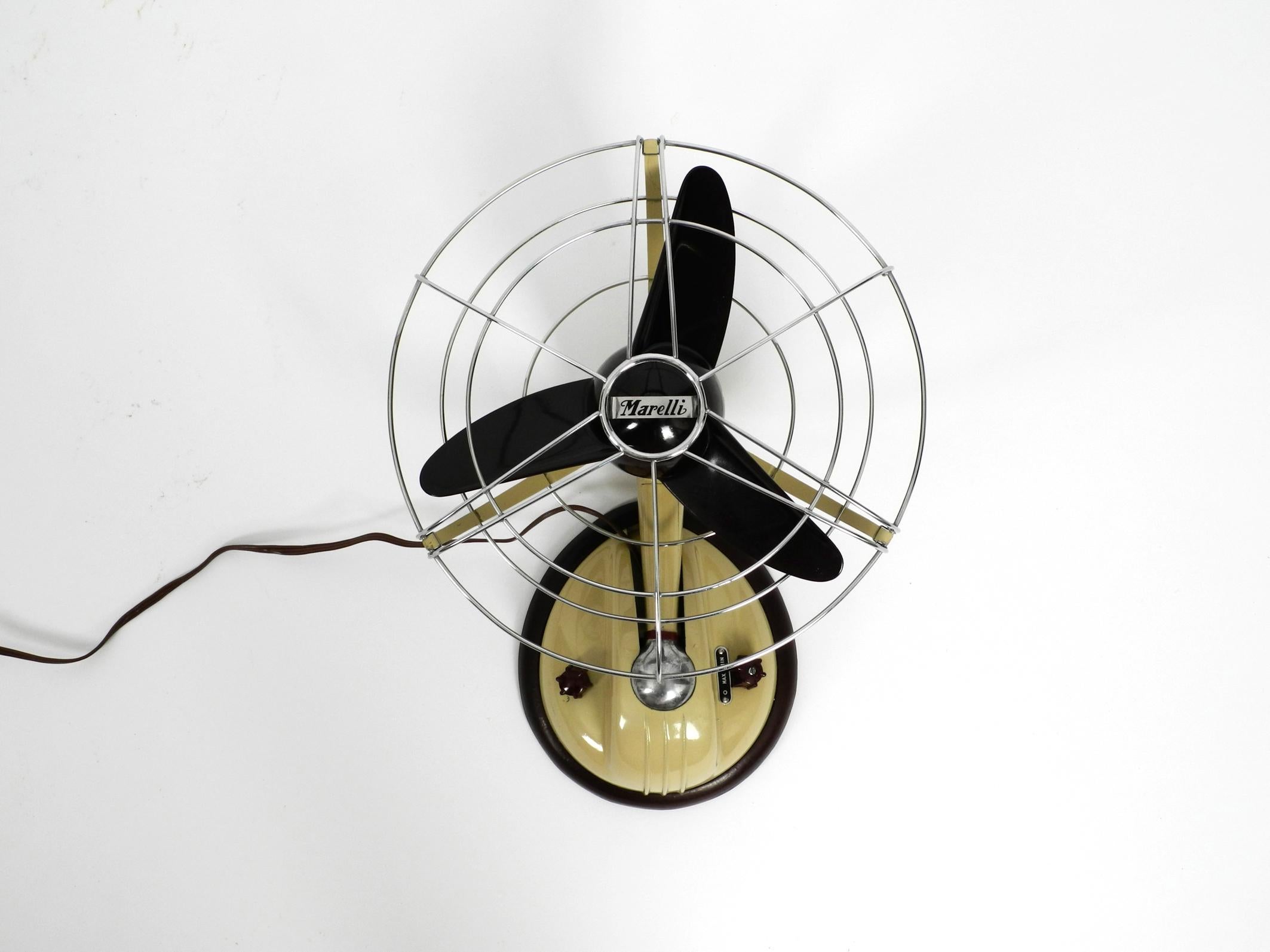Original 1960s Streamline Table and Wall Fan by Marelli Mod. 304 Made in Italy 3