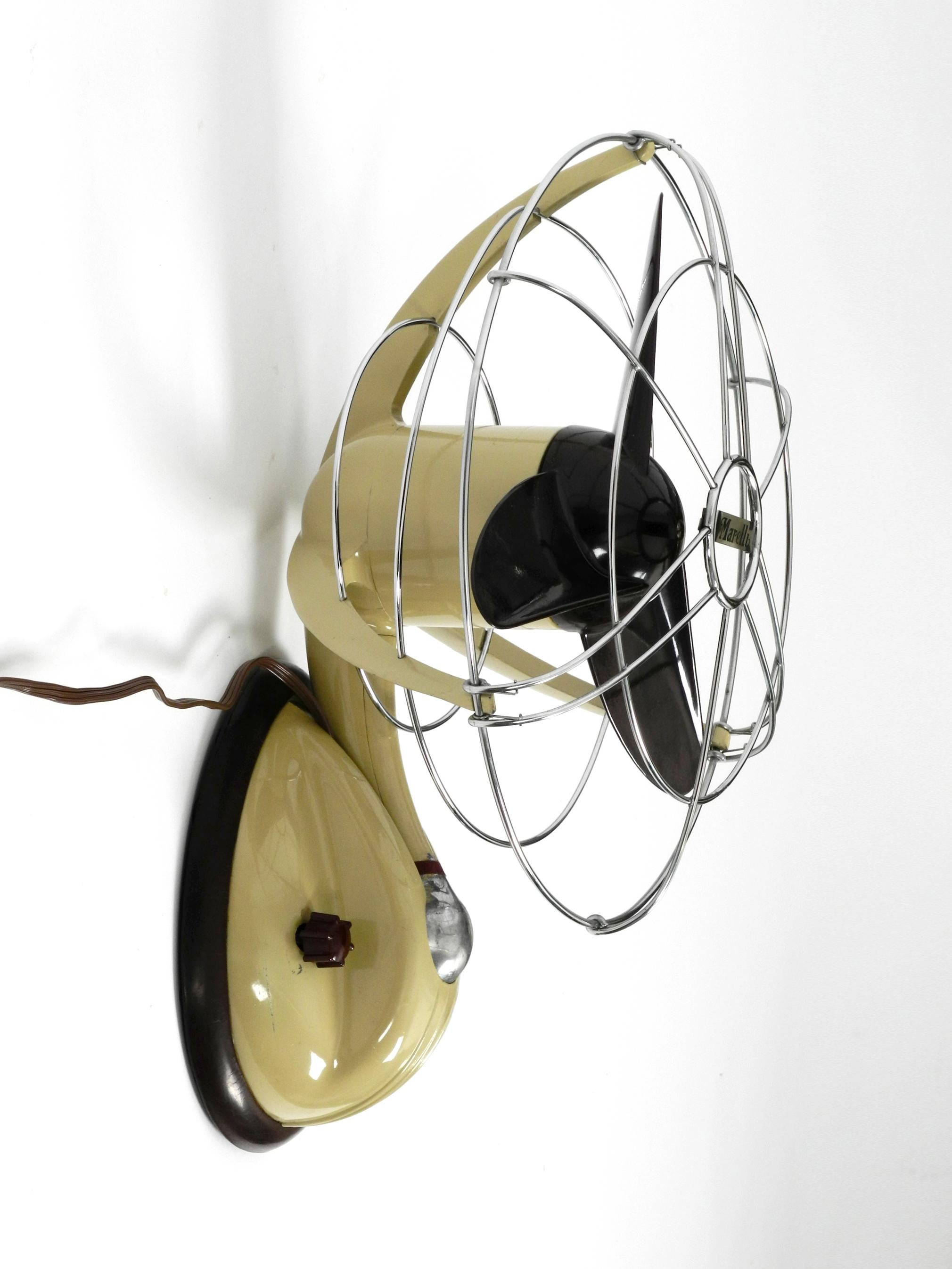 Mid-Century Modern Original 1960s Streamline Table and Wall Fan by Marelli Mod. 304 Made in Italy