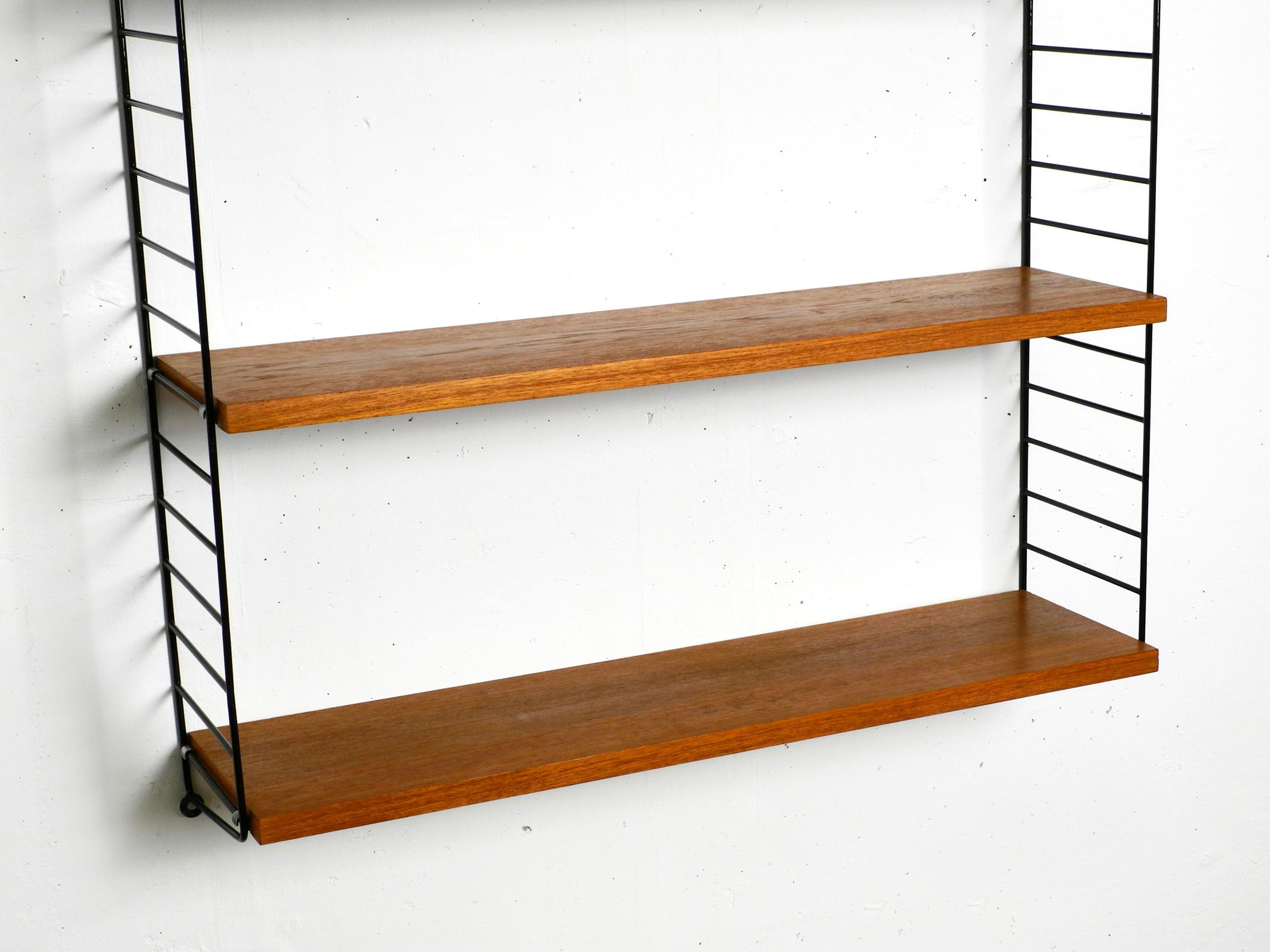 Original 1960s Teak Nisse Strinning Wall Hanging Shelf with 4 Shelves 3