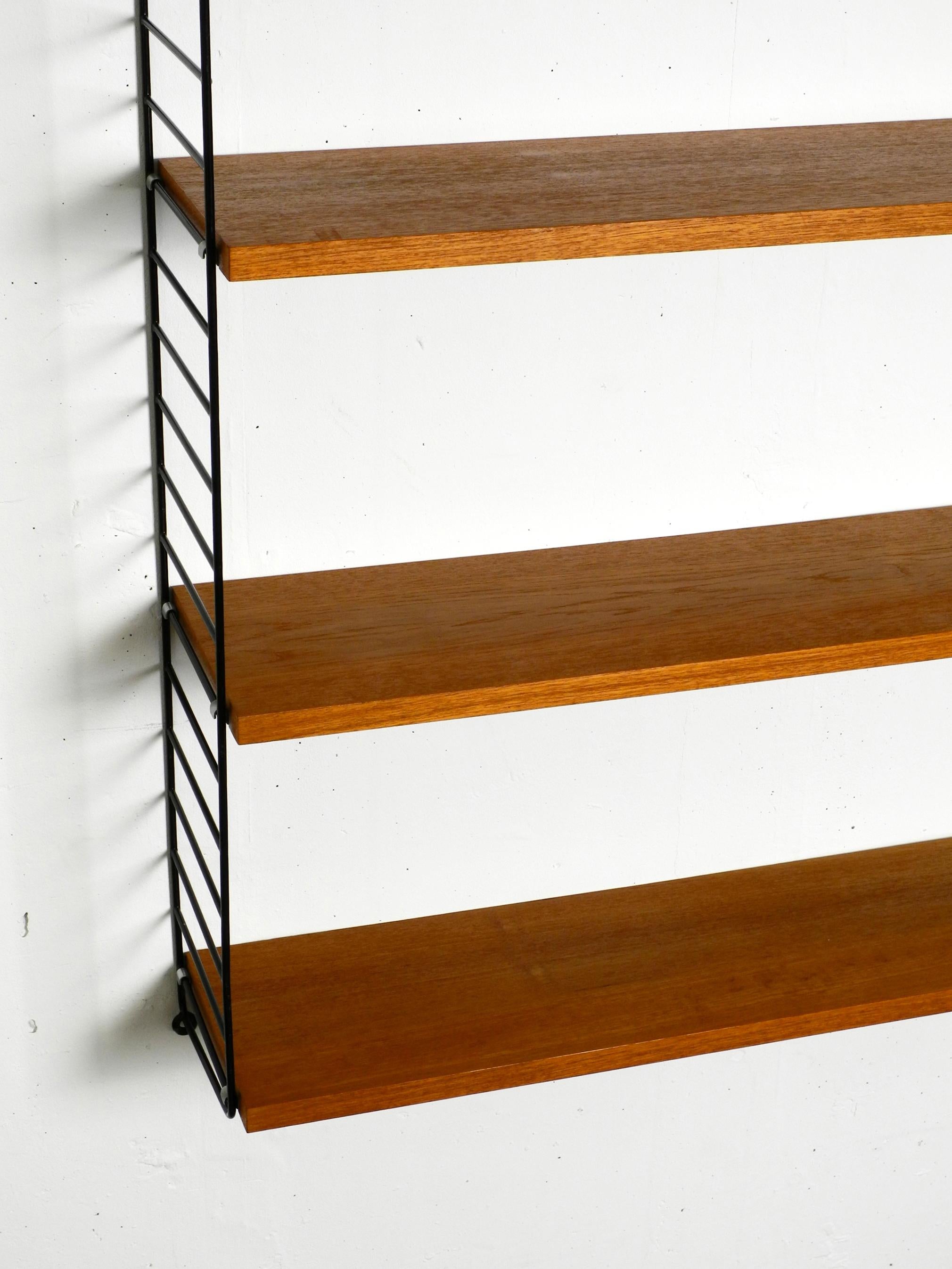 Original 1960s Teak Nisse Strinning Wall Hanging Shelf with 4 Shelves 4