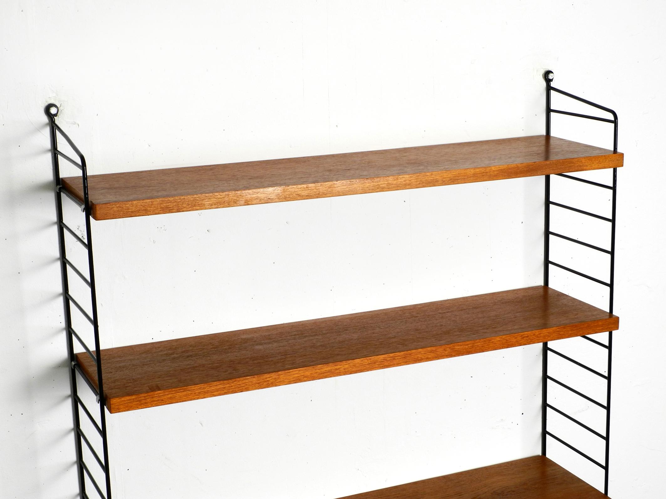 Original 1960s Teak Nisse Strinning Wall Hanging Shelf with 4 Shelves 2
