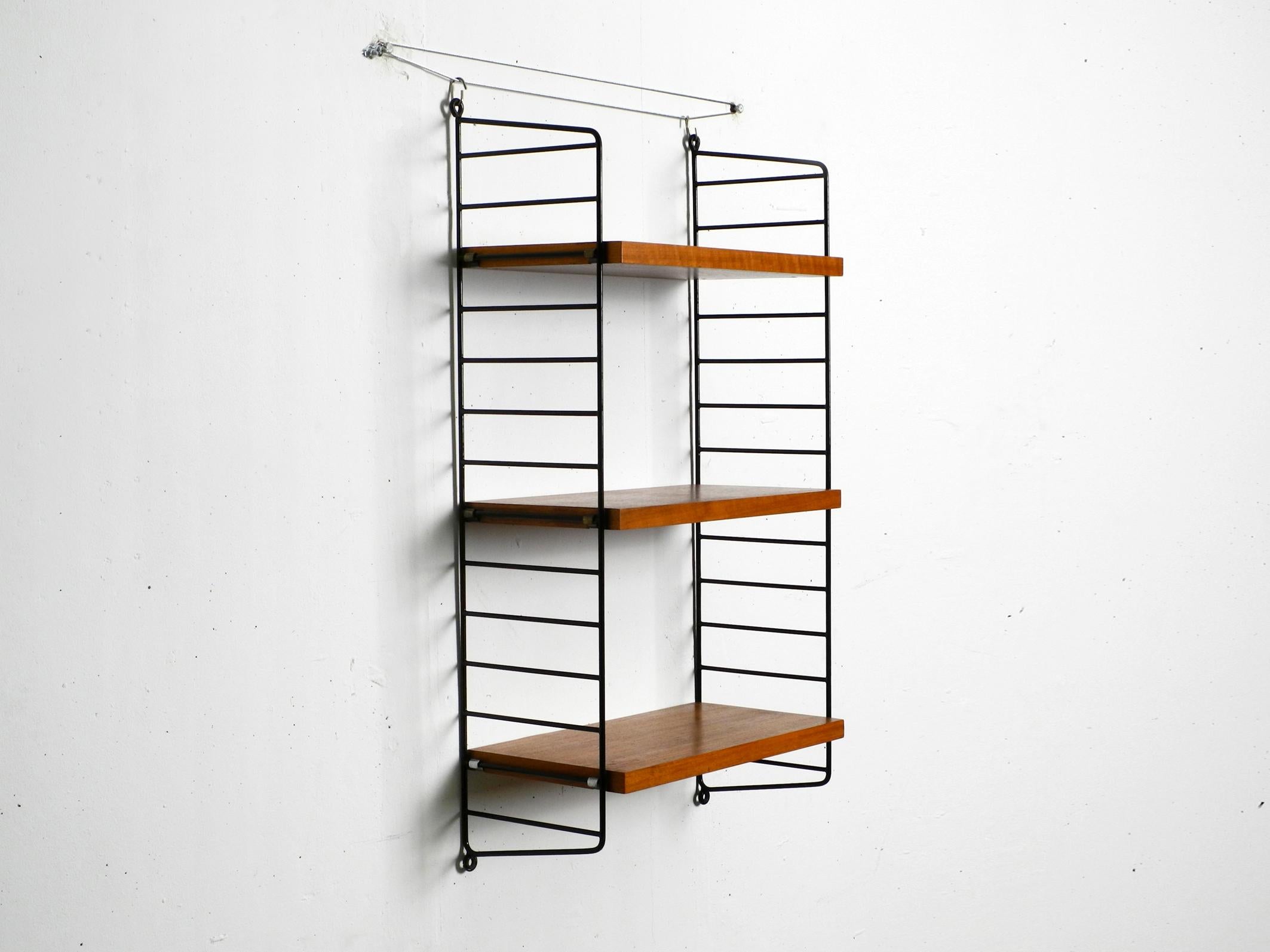 Mid-Century Modern Original 1960s teak wood Nisse Strinning wall hanging shelf with 3 shelves