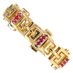 Original 1960s Tiffany & Co. NY Ruby 18k Yellow Gold Bracelet