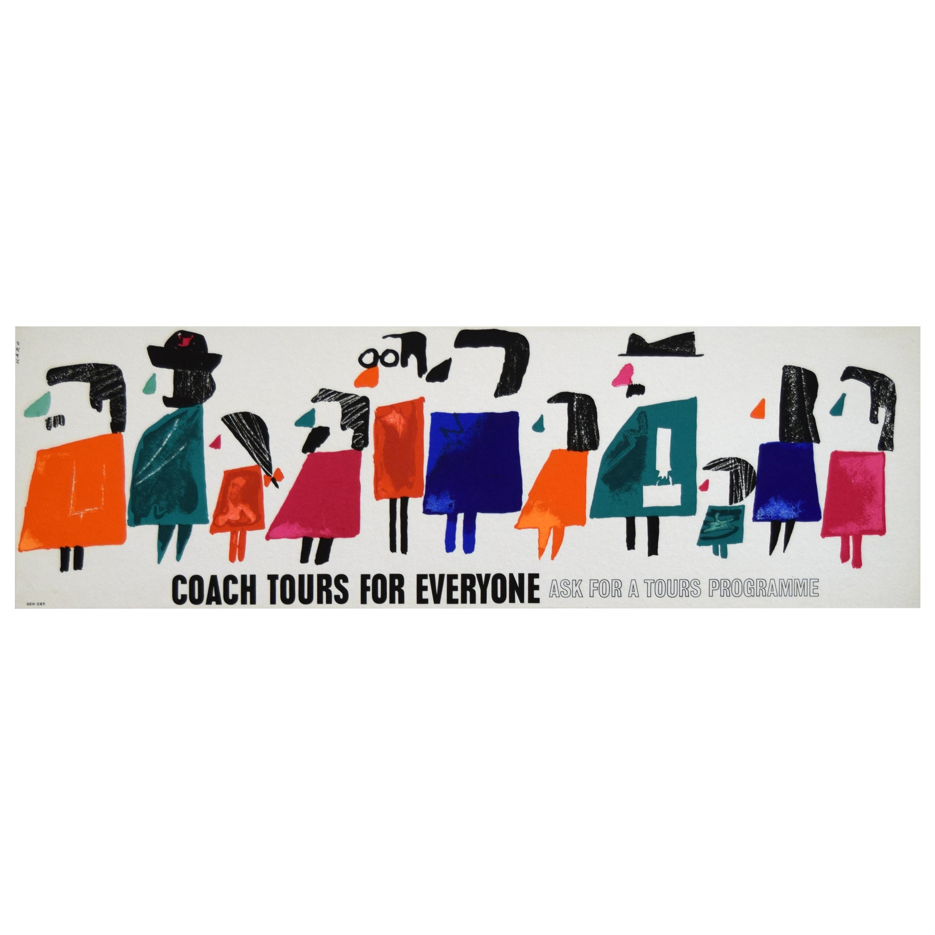 Original 1960s Travel Panel Coach Poster, Karo