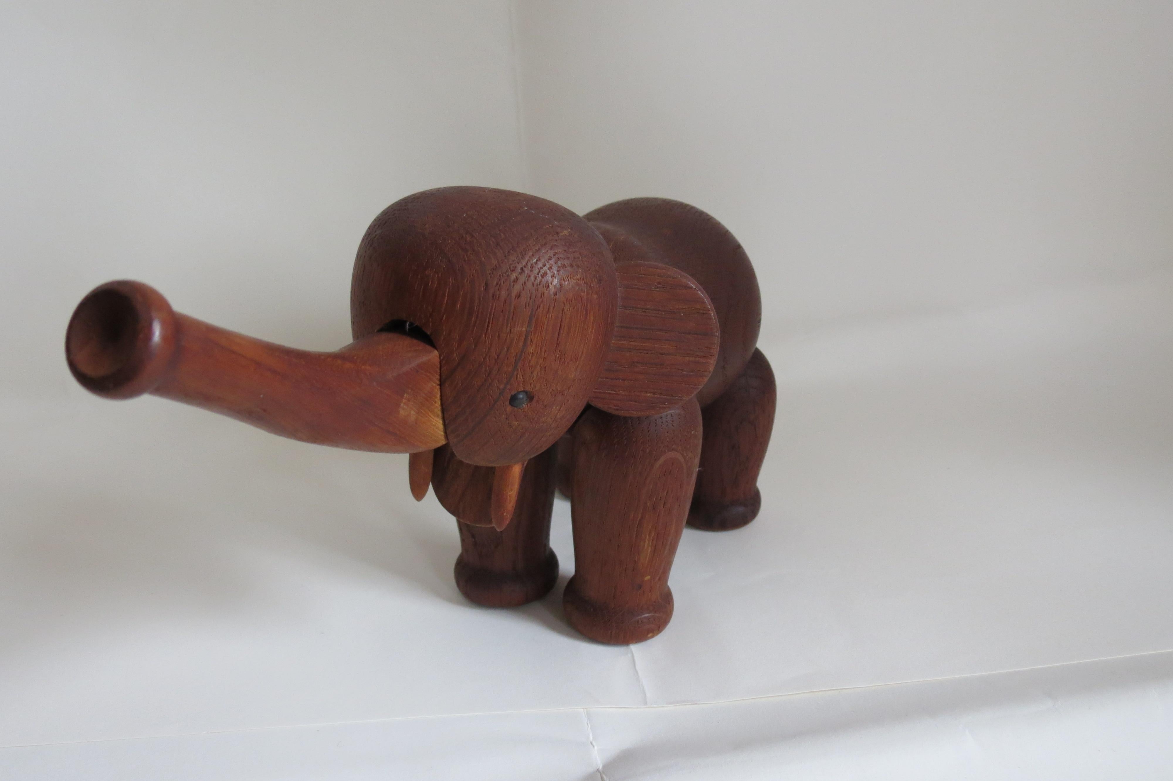 Mid-Century Modern Original 1960s Vintage Kay Bojesen Oak Elephant Danish