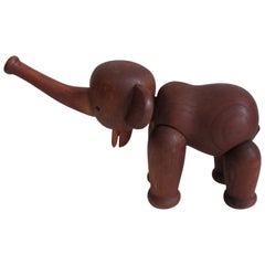 Original 1960s Vintage Kay Bojesen Oak Elephant Danish